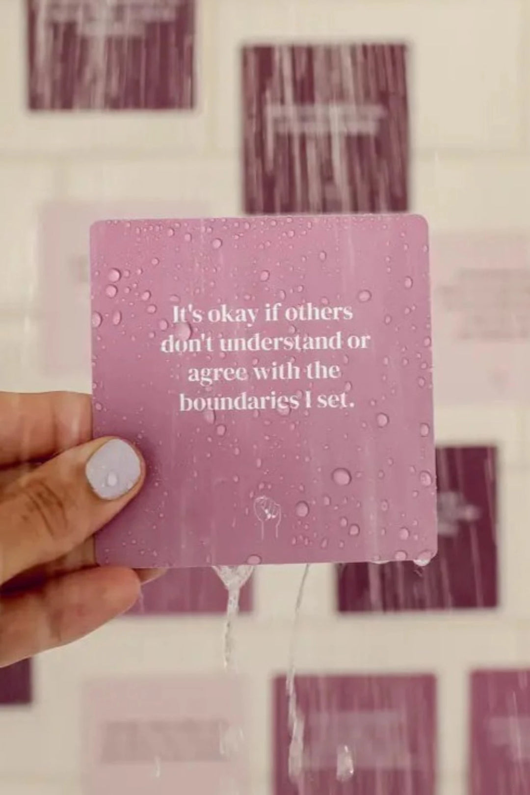 SHOWER AFFIRMATION REUSABLE CARDS - BOUNDARIES