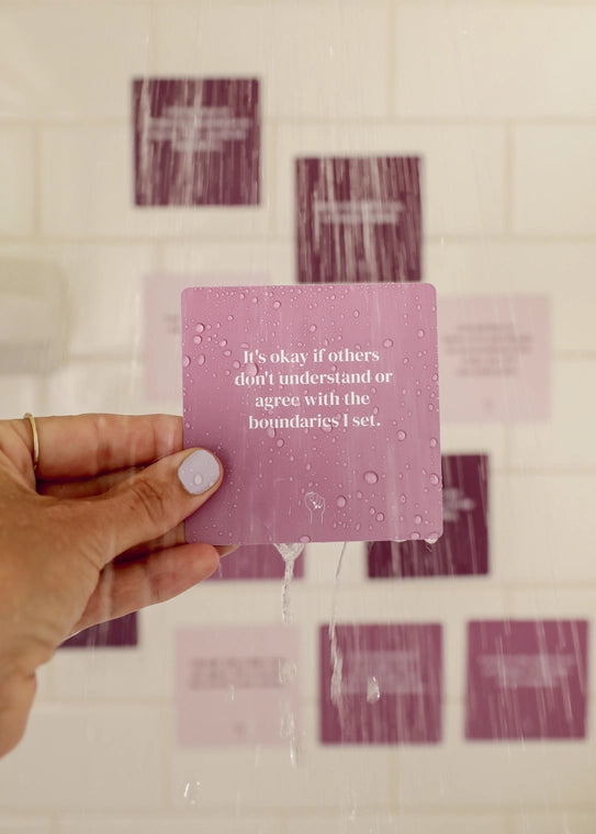 SHOWER AFFIRMATION REUSABLE CARDS GIFT SET - BOUNDARIES