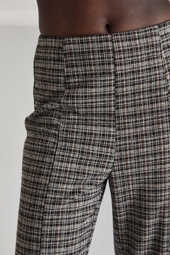 Gianna Jacquard Check Pants-PANTS-drinkingwaterbeekman