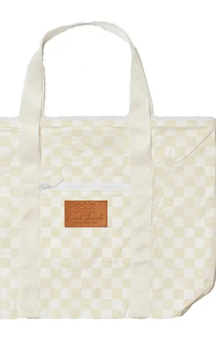 Local Beach Checker Shoulder Tote