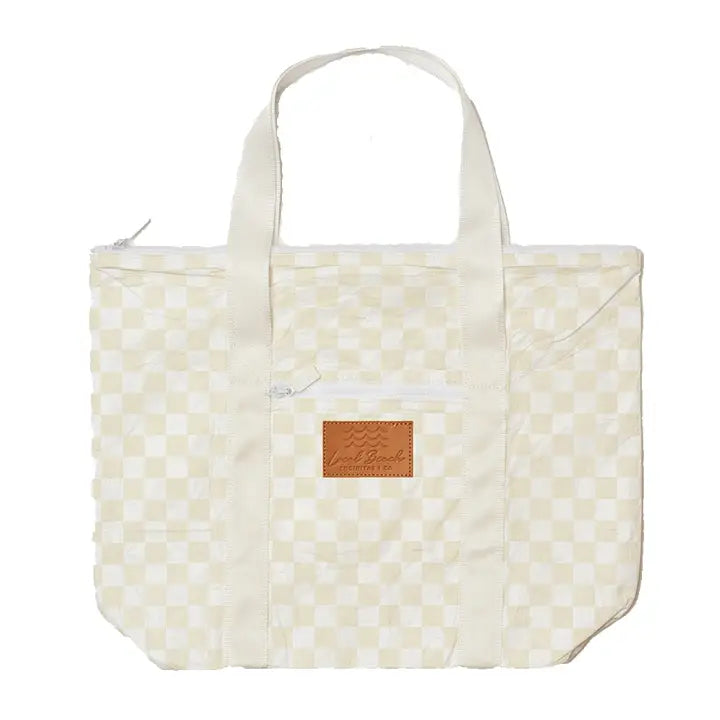 Local Beach Checker Shoulder Tote