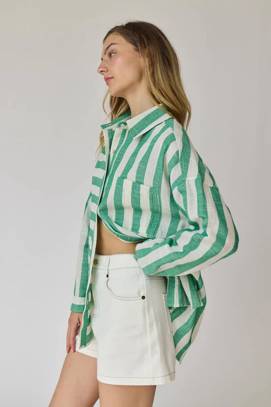 Kimberly Striped Oversized Button Down Shirt