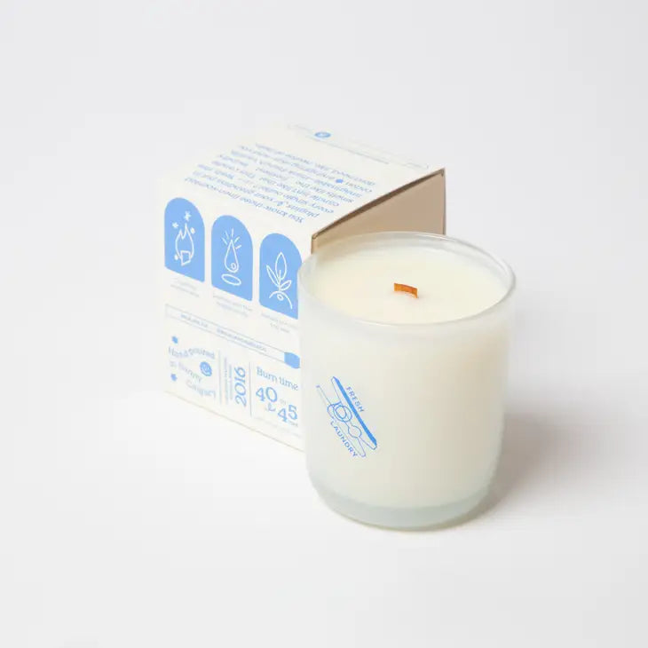 Fresh Laundry - Rain, Cotton & Vanilla Coconut Soy Candle - 8 Oz