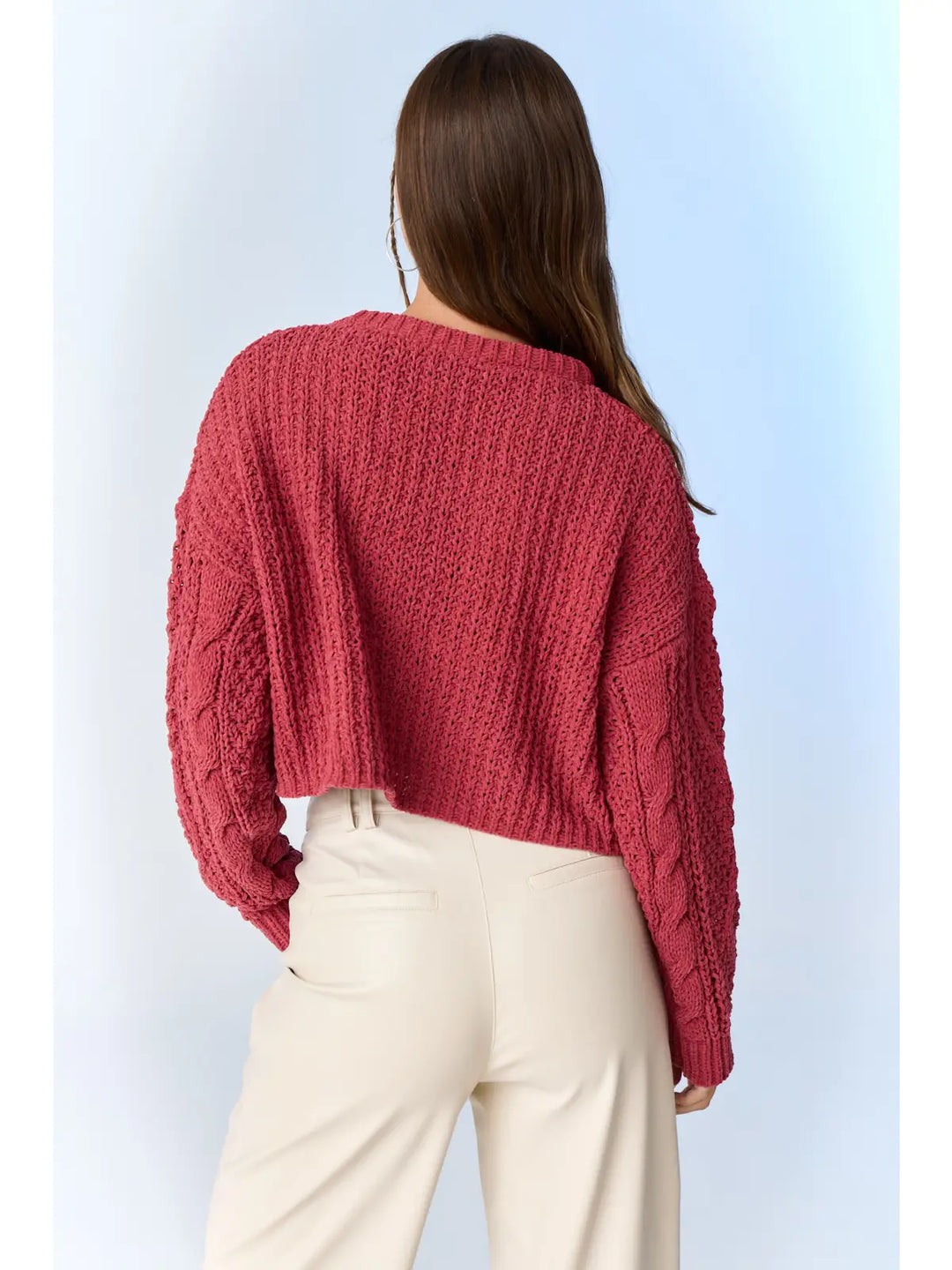 Cora Cable Knit Cropped Sweater