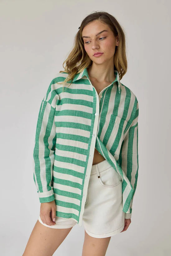 Kimberly Striped Oversized Button Down Shirt