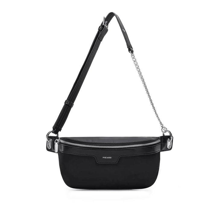 Pixie Mood Brooklyn Crossbody Vegan Belt Bag - Black Nylon