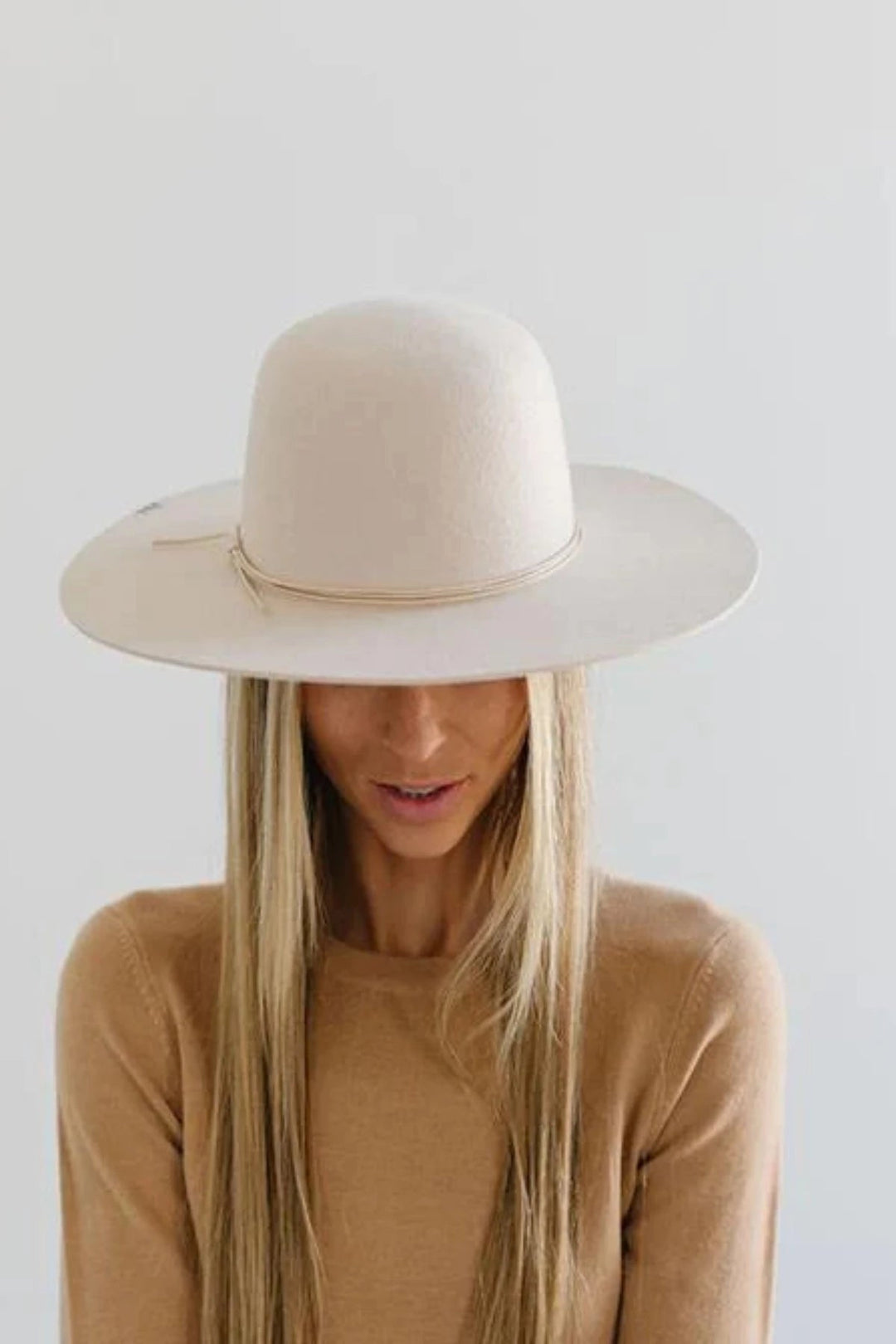 Gigi Pip Rue Open Crown Wide Brim Hat - Cream-GIGI PIP-drinkingwaterbeekman