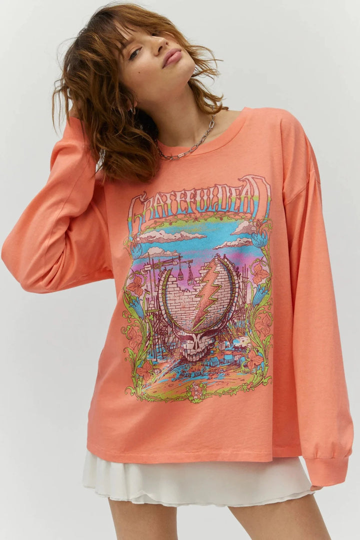 Daydreamer Grateful Dead Under Construction Long Sleeve Top - Desert Flower-Daydreamer-drinkingwaterbeekman