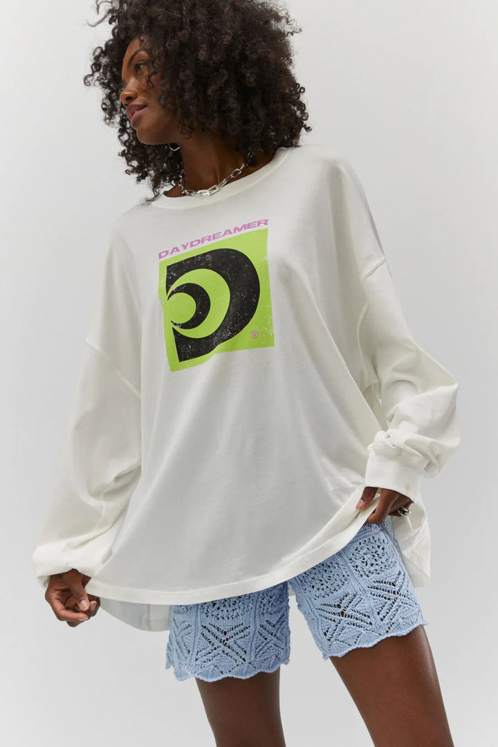 Daydreamer Worldwide Sound Long Sleeve Top - Vintage White-Daydreamer-drinkingwaterbeekman