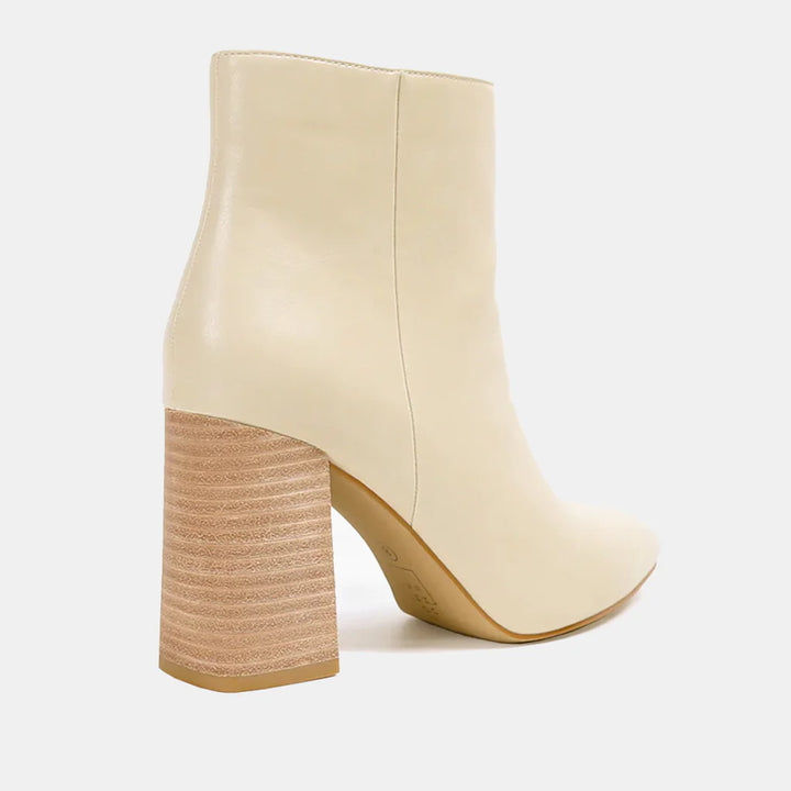 Veronica Leather Boot - Bone