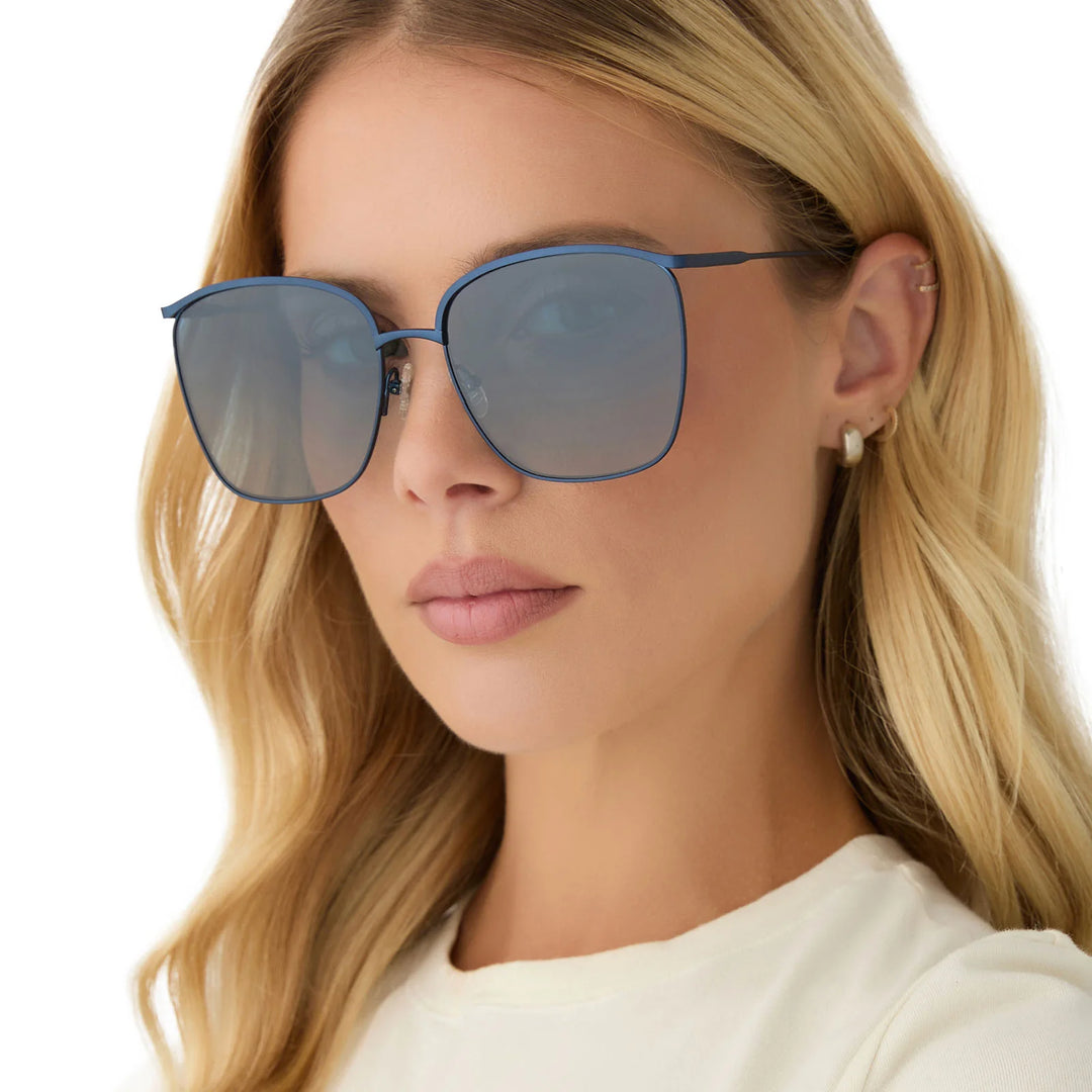 DIFF EYEWEAR Vittoria Sunglasses - Navy/Blue Flash