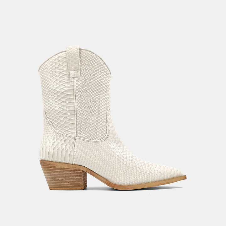 Zou Zou Western Boots - Bone Snake