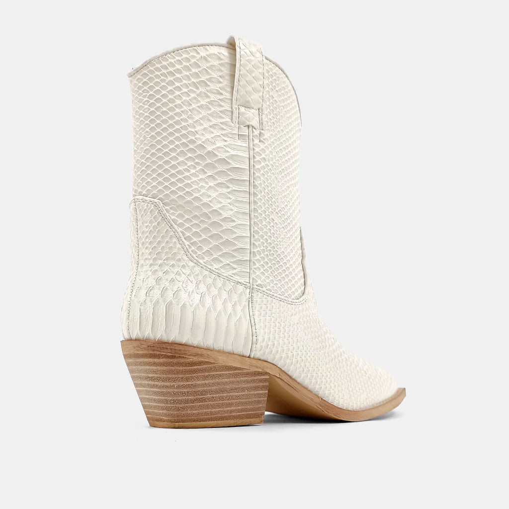 Zou Zou Western Boots - Bone Snake