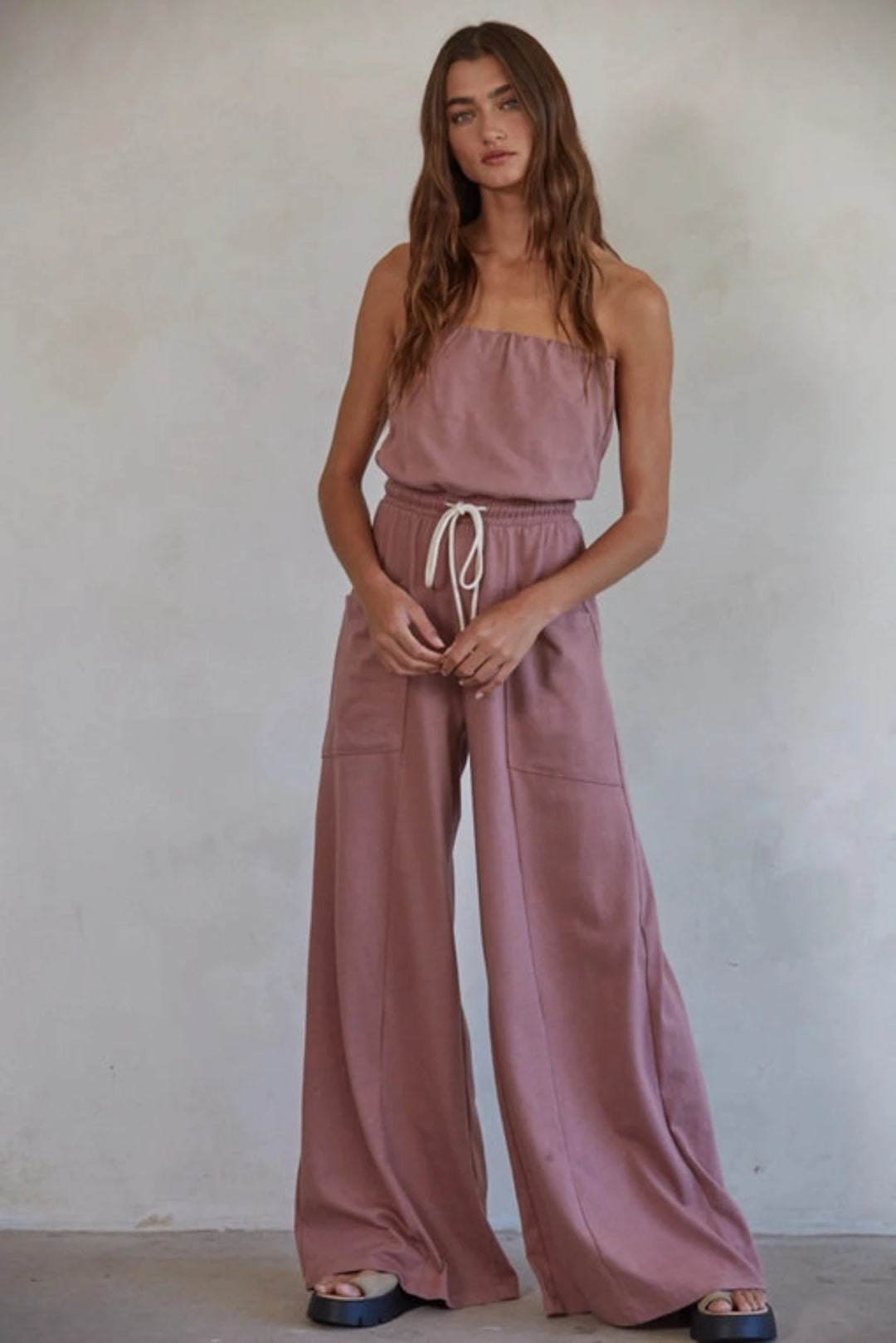 Rosalina Strapless Wide Leg Jumpsuit