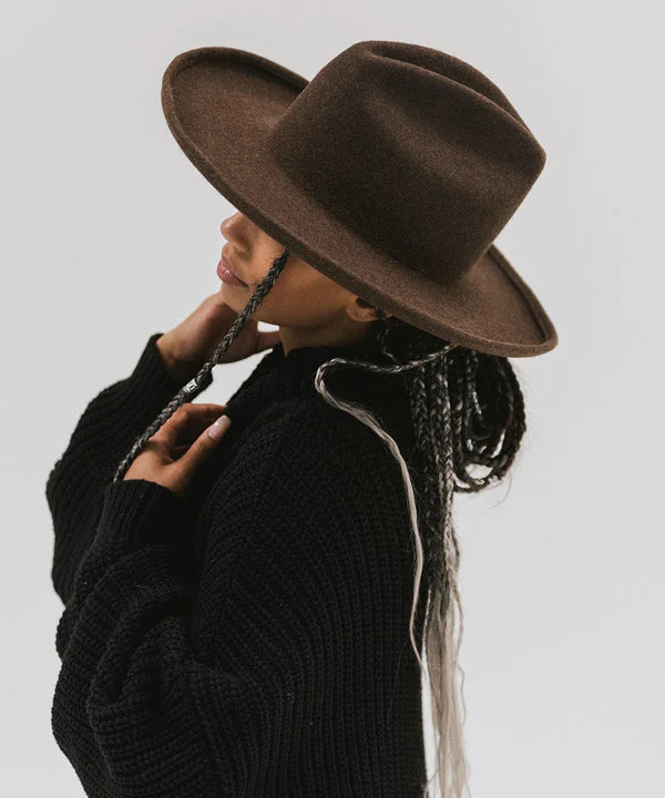 Gigi Pip Jillian Pencil Brim Hat - Mix Brown