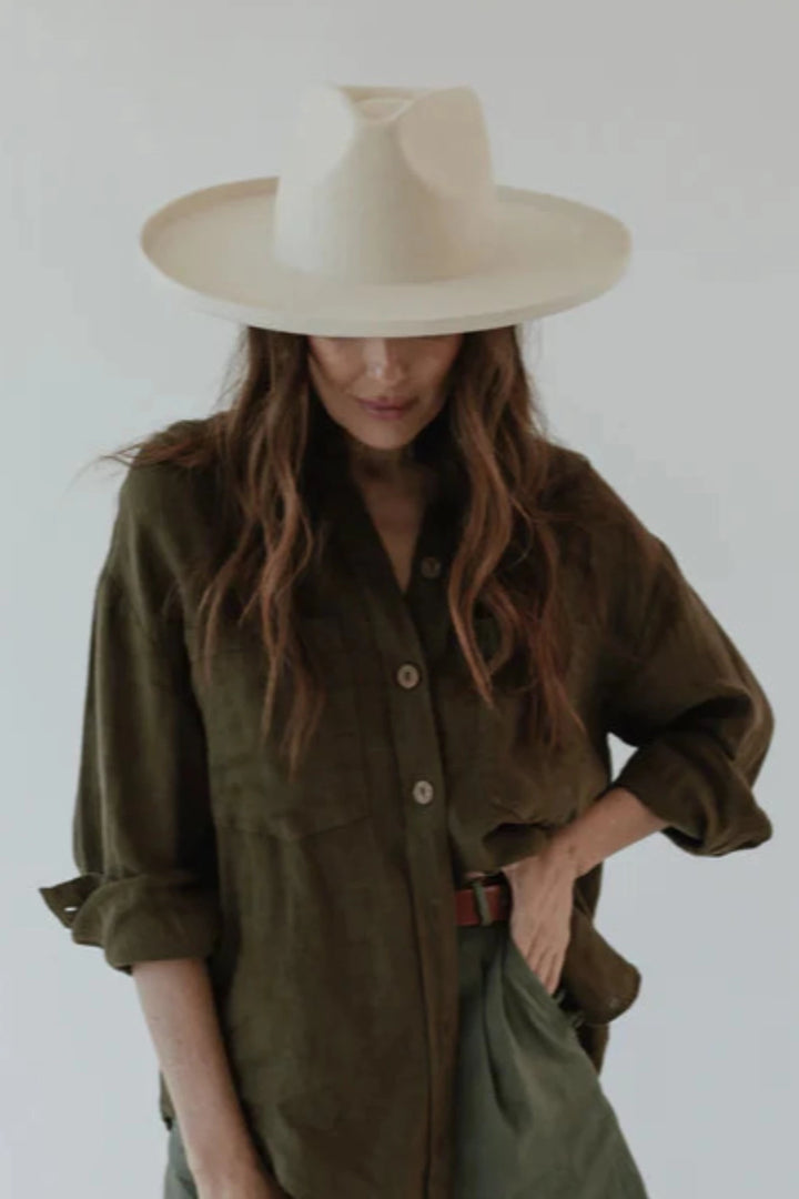 Gigi Pip Amelia Pencil Brim Fedora - Off White