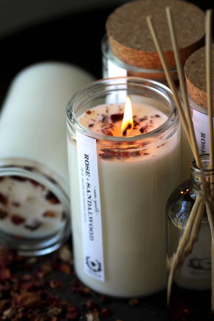 Nectar Republic - Apothecary Collection Soy Candle 16 oz - Rose Sandalwood-NECTAR REPUBLIC-drinkingwaterbeekman