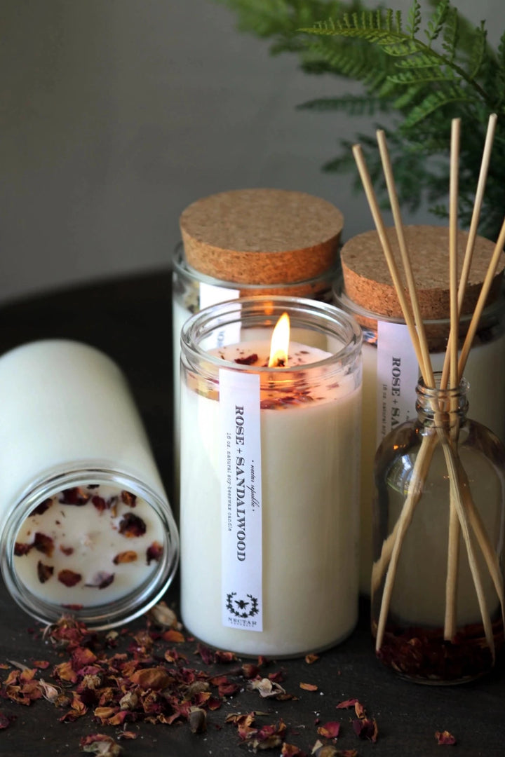 Nectar Republic - Apothecary Collection Soy Candle 16 oz - Rose Sandalwood-NECTAR REPUBLIC-drinkingwaterbeekman