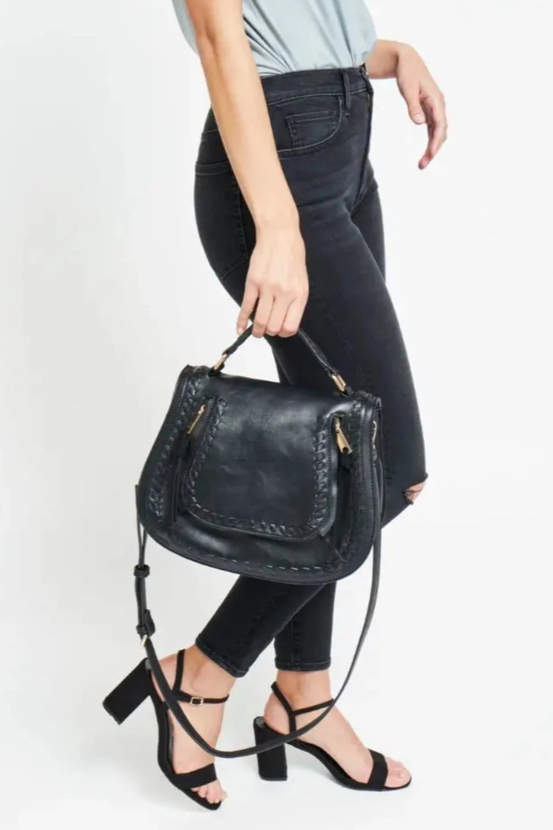 URBAN EXPRESSIONS KHLOE CROSSBODY BAG - BLACK