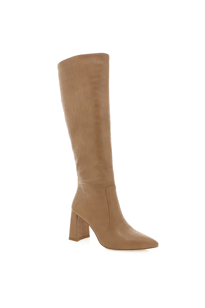 Elanor Knee High Croc Boots - Camel Croc-BILLINI-drinkingwaterbeekman