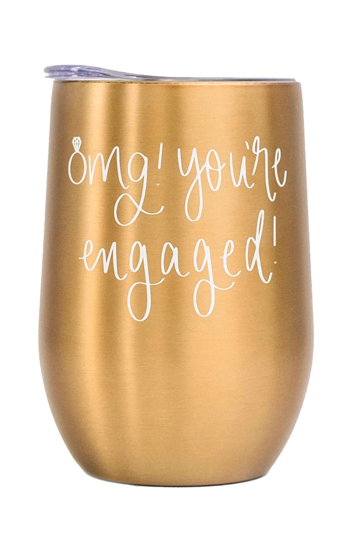 OMG! YOU'RE ENGAGED! METAL WINE TUMBLER