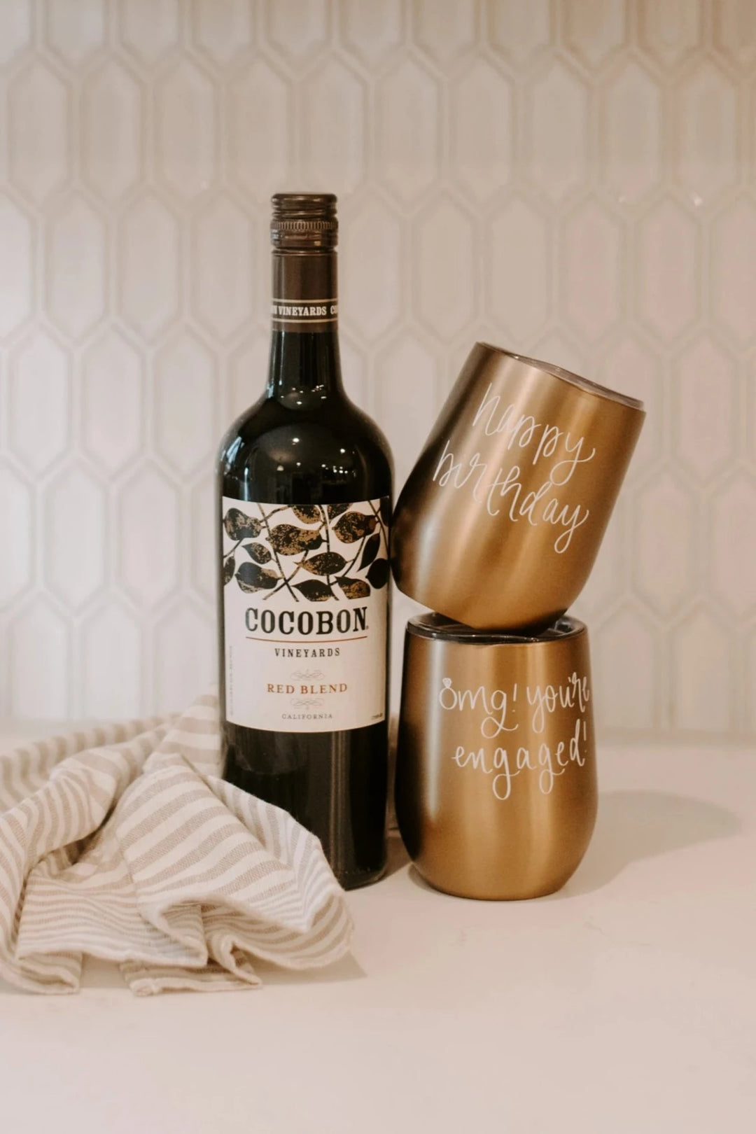 OMG! YOU'RE ENGAGED! METAL WINE TUMBLER