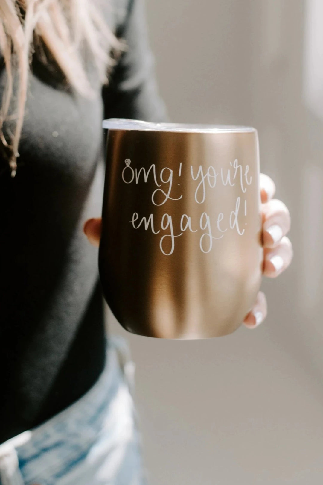 OMG! YOU'RE ENGAGED! METAL WINE TUMBLER-Sweet Water Decor-drinkingwaterbeekman