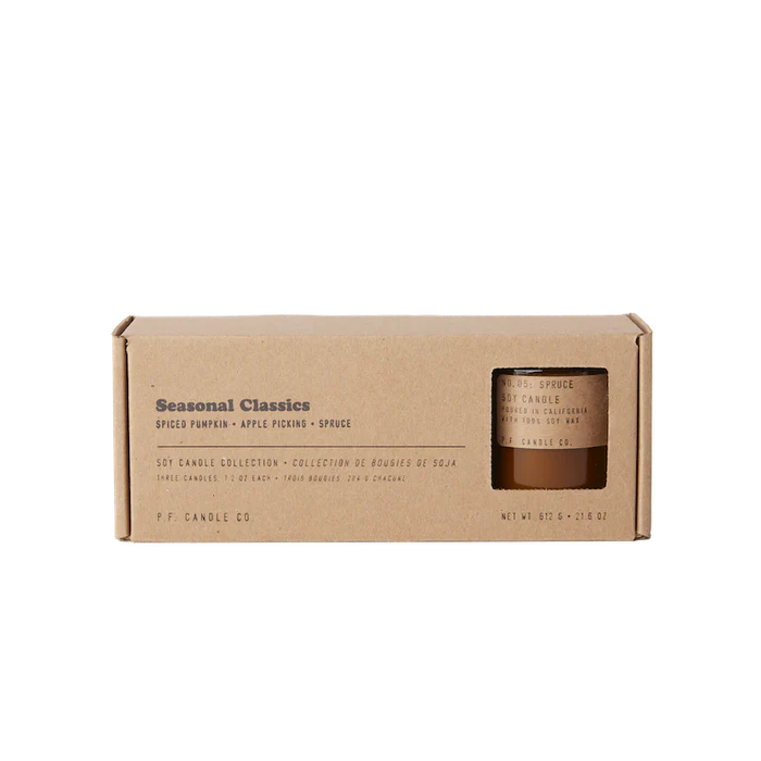 P.F. CANDLE CO. - 3 PACK SOY CANDLES 7.5 OZ - SEASONAL CLASSICS GIFT SET