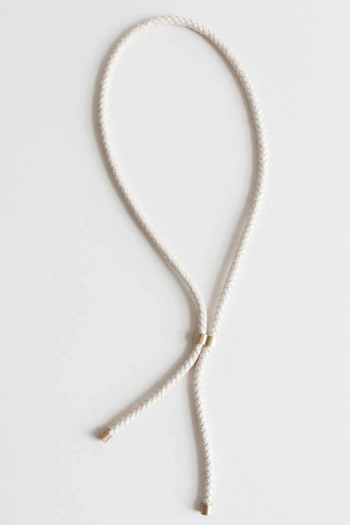 Gigi Pip Braided Leather Bolo Band - Ivory