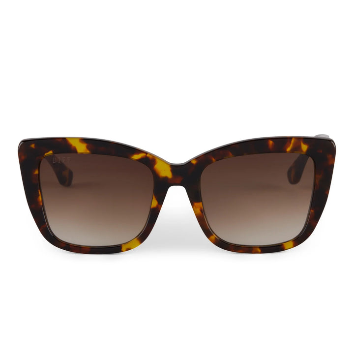 Diff Eyewear Dania Sunglasses - Amber Tortoise + Brown Gradient Lens Polarized-DIFF EYEWEAR-drinkingwaterbeekman