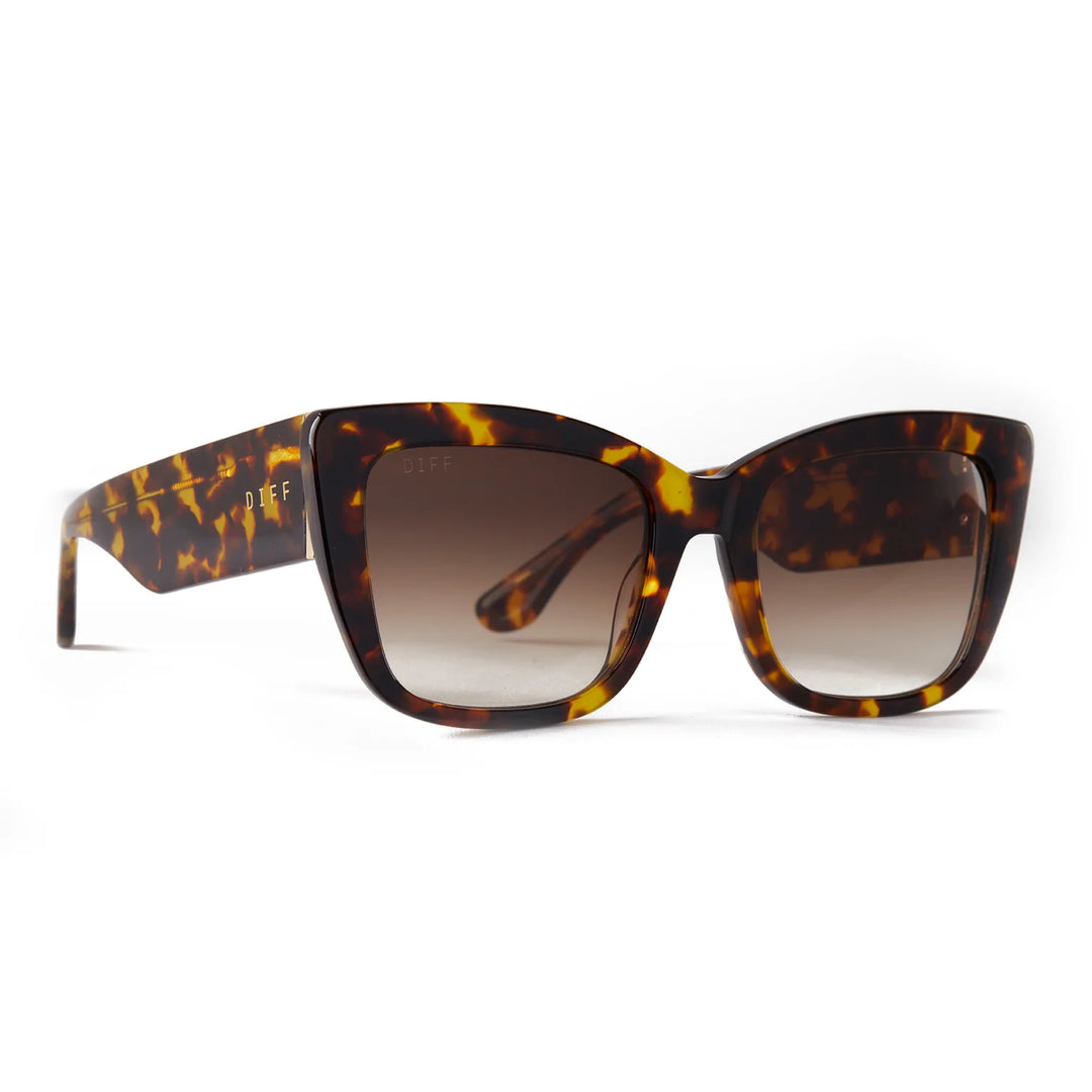 Diff Eyewear Dania Sunglasses - Amber Tortoise + Brown Gradient Lens Polarized-DIFF EYEWEAR-drinkingwaterbeekman