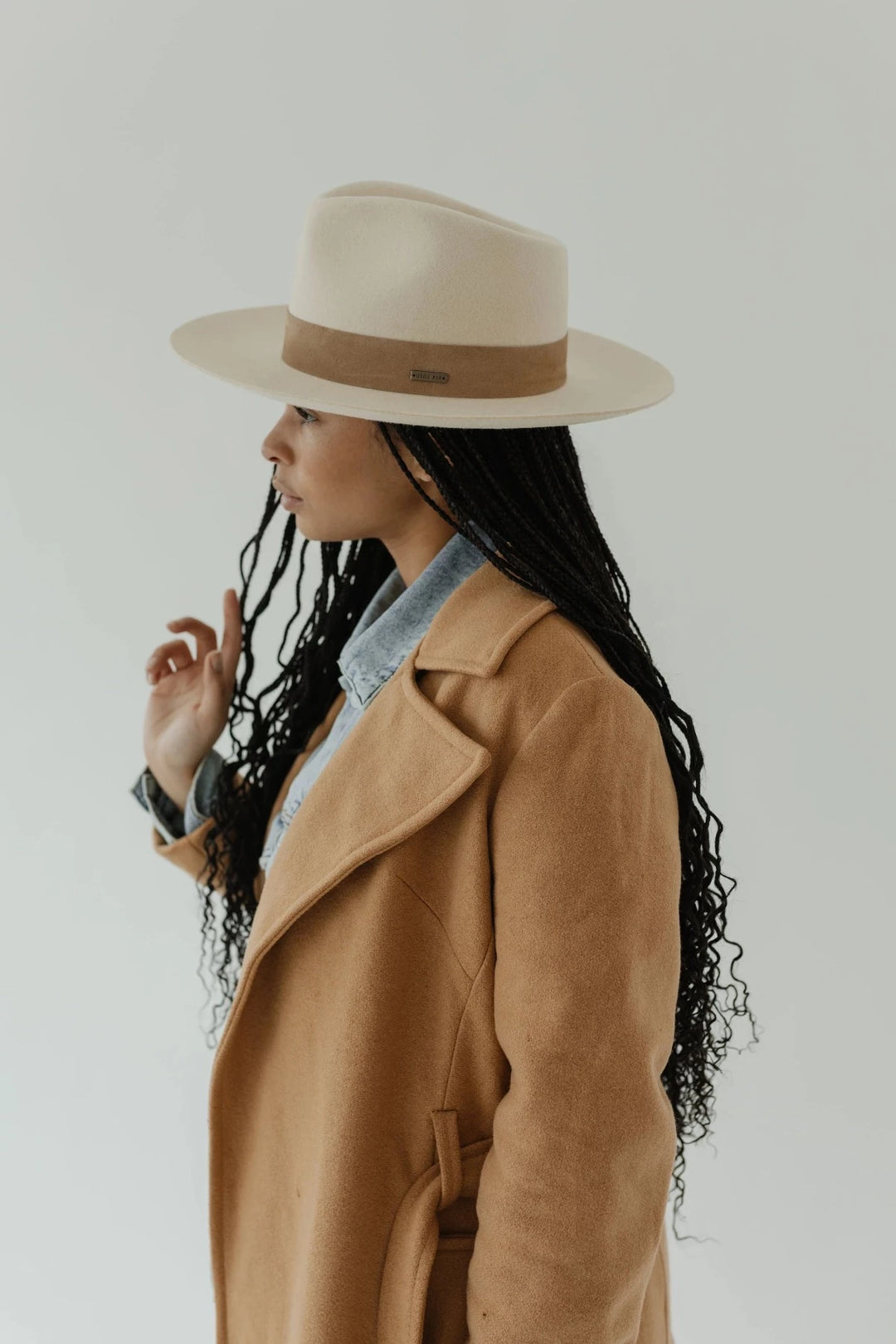 Gigi Pip The Holly Teardrop Rancher Fedora - Off White